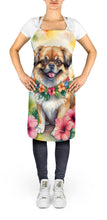 Load image into Gallery viewer, Tibetan Spaniel Luau Apron – Artist-Designed Kitchen, BBQ &amp; Craft Apron