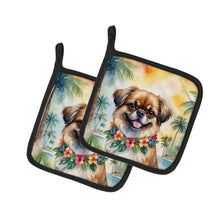 Load image into Gallery viewer, Tibetan Spaniel Luau Pot Holders - Set of 2 Decorative Kitchen Helpers | Made in the USA