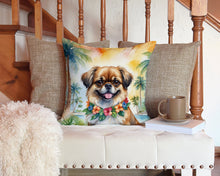 Load image into Gallery viewer, Tibetan Spaniel Luau Throw Pillow - 14x14 Decorative Pillow – Art for Your Home &amp; Patio