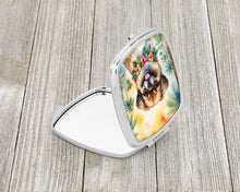 Load image into Gallery viewer, Tibetan Spaniel Luau Compact Mirror – Stylish Purse Mirror with Artistic Covers