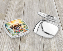 Load image into Gallery viewer, Tibetan Spaniel Luau Compact Mirror – Stylish Purse Mirror with Artistic Covers