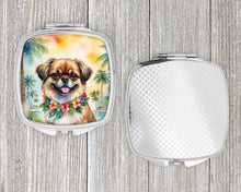 Load image into Gallery viewer, Tibetan Spaniel Luau Compact Mirror – Stylish Purse Mirror with Artistic Covers