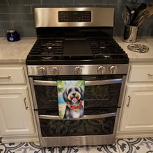 Load image into Gallery viewer, Tibetan Terrier Luau Kitchen Towel