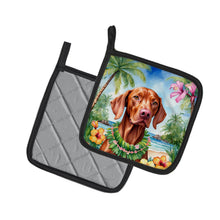 Load image into Gallery viewer, Vizsla Luau Pot Holders - Set of 2 Decorative Kitchen Helpers | Made in the USA
