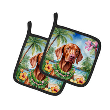 Load image into Gallery viewer, Vizsla Luau Pot Holders - Set of 2 Decorative Kitchen Helpers | Made in the USA