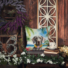 Load image into Gallery viewer, Weimaraner Luau Throw Pillow - 14x14 Decorative Pillow – Art for Your Home &amp; Patio