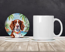 Load image into Gallery viewer, Welsh Springer Spaniel Luau Large Sandstone Coasters Pack of 4