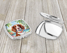 Load image into Gallery viewer, Welsh Springer Spaniel Luau Compact Mirror – Stylish Purse Mirror with Artistic Covers