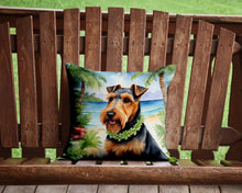 Load image into Gallery viewer, Welsh Terrier Luau Throw Pillow - 14x14 Decorative Pillow – Art for Your Home &amp; Patio