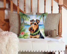 Load image into Gallery viewer, Welsh Terrier Luau Throw Pillow - 14x14 Decorative Pillow – Art for Your Home &amp; Patio
