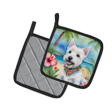 Load image into Gallery viewer, Westie Luau Pot Holders - Set of 2 Decorative Kitchen Helpers | Made in the USA