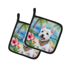 Load image into Gallery viewer, Westie Luau Pot Holders - Set of 2 Decorative Kitchen Helpers | Made in the USA