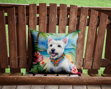 Load image into Gallery viewer, Westie Luau Throw Pillow - 14x14 Decorative Pillow – Art for Your Home &amp; Patio