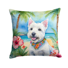 Load image into Gallery viewer, Westie Luau Throw Pillow - 14x14 Decorative Pillow – Art for Your Home &amp; Patio