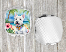 Load image into Gallery viewer, Westie Luau Compact Mirror – Stylish Purse Mirror with Artistic Covers