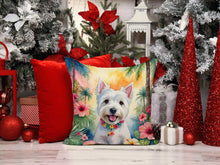 Load image into Gallery viewer, Westie Luau Throw Pillow - 14x14 Decorative Pillow – Art for Your Home &amp; Patio