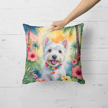Load image into Gallery viewer, Westie Luau Throw Pillow