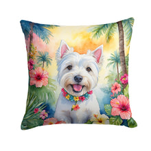 Load image into Gallery viewer, Westie Luau Throw Pillow