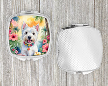 Load image into Gallery viewer, Westie Luau Compact Mirror – Stylish Purse Mirror with Artistic Covers