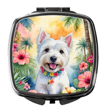 Load image into Gallery viewer, Westie Luau Compact Mirror – Stylish Purse Mirror with Artistic Covers