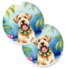 Load image into Gallery viewer, Wheaten Terrier Luau Car Coasters – Set of 2 - Absorbent Stone with Fun &amp; Functional Artwork