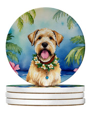 Load image into Gallery viewer, Wheaten Terrier Luau Large Sandstone Coasters Pack of 4