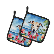 Load image into Gallery viewer, Whippet Luau Pot Holders - Set of 2 Decorative Kitchen Helpers | Made in the USA