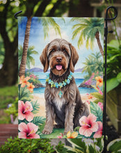 Load image into Gallery viewer, Wirehaired Pointing Griffon Luau Garden Flag – Tropical Dog Decor with Hibiscus &amp; Palm Leaves