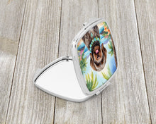 Load image into Gallery viewer, Wirehaired Pointing Griffon Luau Compact Mirror – Stylish Purse Mirror with Artistic Covers