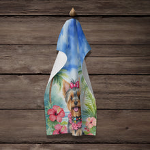 Load image into Gallery viewer, Yorkshire Terrier Luau Kitchen Towel