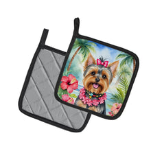 Load image into Gallery viewer, Yorkshire Terrier Luau Pot Holders - Set of 2 Decorative Kitchen Helpers | Made in the USA