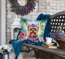 Load image into Gallery viewer, Yorkshire Terrier Luau Throw Pillow