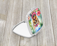 Load image into Gallery viewer, Yorkshire Terrier Luau Compact Mirror – Stylish Purse Mirror with Artistic Covers