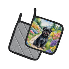 Load image into Gallery viewer, Affenpinscher Spring Garden Pot Holders - Set of 2 Decorative Kitchen Helpers | Made in the USA