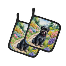 Load image into Gallery viewer, Affenpinscher Spring Garden Pot Holders - Set of 2 Decorative Kitchen Helpers | Made in the USA