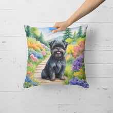 Load image into Gallery viewer, Affenpinscher Spring Garden Throw Pillow