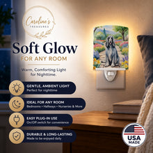 Load image into Gallery viewer, Afghan Hound Spring Garden Ceramic Night Light Compact, UL-Certified, Ideal for Bedroom, Bathroom, Nursery, Hallway, Kitchen, 6x4x3, Multicolor