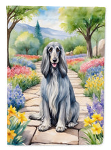 Load image into Gallery viewer, Afghan Hound Spring Path Garden Flag  – Dog-Themed Floral Outdoor Decor