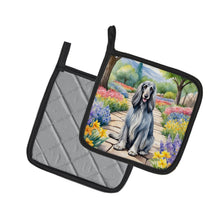 Load image into Gallery viewer, Afghan Hound Spring Garden Pot Holders - Set of 2 Decorative Kitchen Helpers | Made in the USA