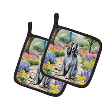 Load image into Gallery viewer, Afghan Hound Spring Garden Pot Holders - Set of 2 Decorative Kitchen Helpers | Made in the USA