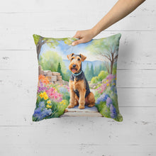 Load image into Gallery viewer, Airedale Terrier Spring Garden Throw Pillow