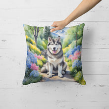 Load image into Gallery viewer, Alaskan Malamute Spring Garden Throw Pillow