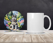 Load image into Gallery viewer, Alaskan Malamute Spring Garden Large Sandstone Coasters Pack of 4