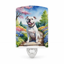 Load image into Gallery viewer, American Bulldog Spring Garden Ceramic Night Light Compact, UL-Certified, Ideal for Bedroom, Bathroom, Nursery, Hallway, Kitchen, 6x4x3, Multicolor
