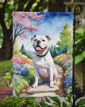 Load image into Gallery viewer, American Bulldog Spring Path Garden Flag  – Dog-Themed Floral Outdoor Decor