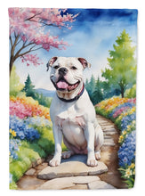 Load image into Gallery viewer, American Bulldog Spring Path Garden Flag  – Dog-Themed Floral Outdoor Decor
