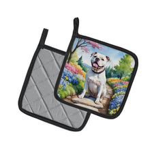 Load image into Gallery viewer, American Bulldog Spring Garden Pot Holders - Set of 2 Decorative Kitchen Helpers | Made in the USA