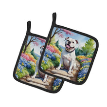 Load image into Gallery viewer, American Bulldog Spring Garden Pot Holders - Set of 2 Decorative Kitchen Helpers | Made in the USA