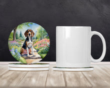 Load image into Gallery viewer, American English Coonhound Spring Garden Large Sandstone Coasters Pack of 4