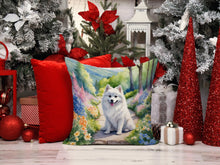 Load image into Gallery viewer, American Eskimo Spring Garden Throw Pillow - 14x14 Decorative Pillow – Art for Your Home &amp; Patio